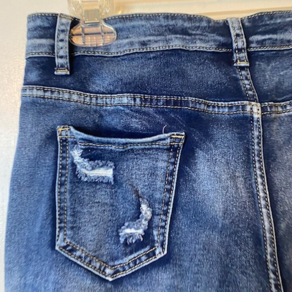 Shein Blue Jean distress jean shorts - Picture 9 of 14